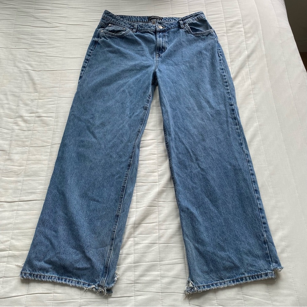 refuge Wide-Leg Denim Jeans in Light Blue